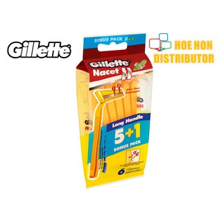 Dao Cạo Râu Gillette Cán Vàng Gói 5 Tặng 1