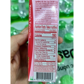 Sữa dâu hàn quốc 200ml -  딸기맛 우유