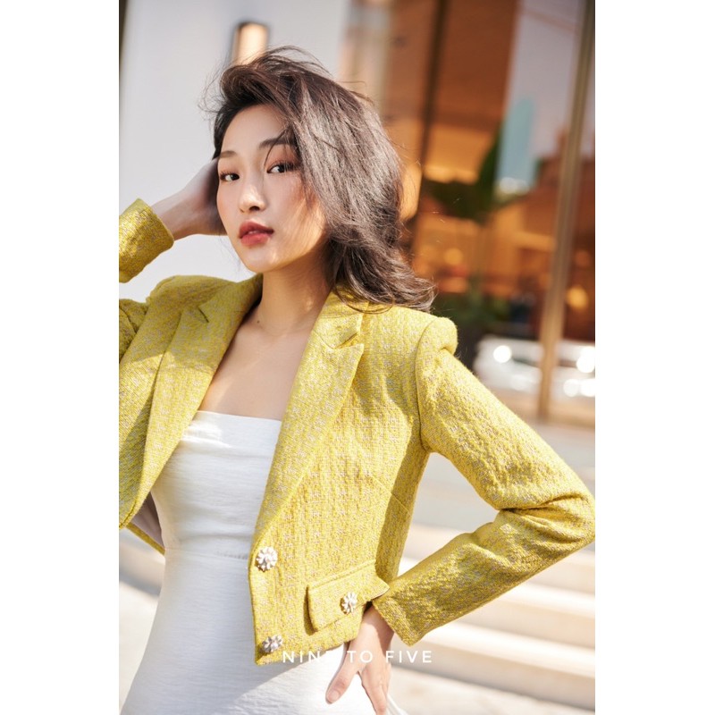 NineToFive - Áo tweed blazer Daisy