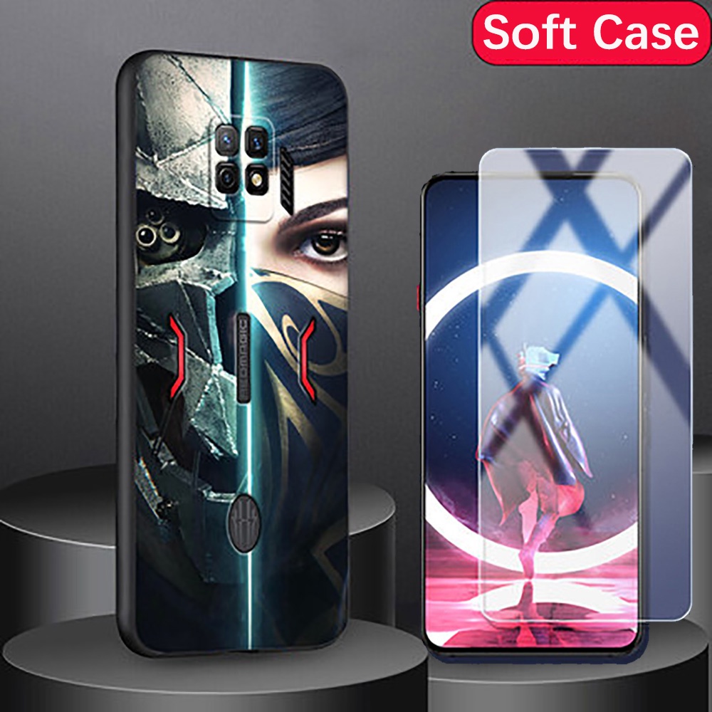 Ốp Điện Thoại TPU Dẻo Họa Tiết Hoạt Hình Kèm Kính Cường Lực Chống Rơi Cho Nubia Red magic 7 Pro Nubia Red magic 7