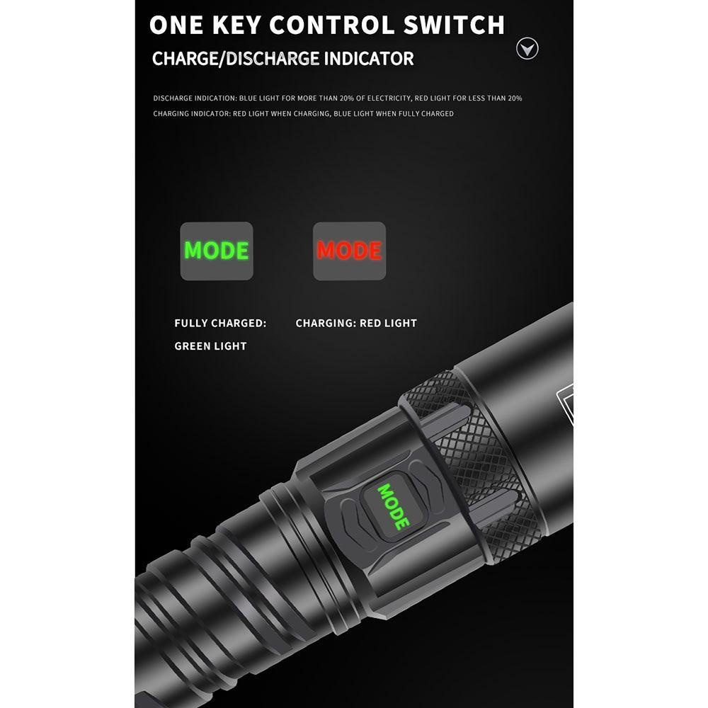 Đèn Pin Cầm Tay Xhp160 Sử Dụng Pin Sạc USB Tiện Lợi