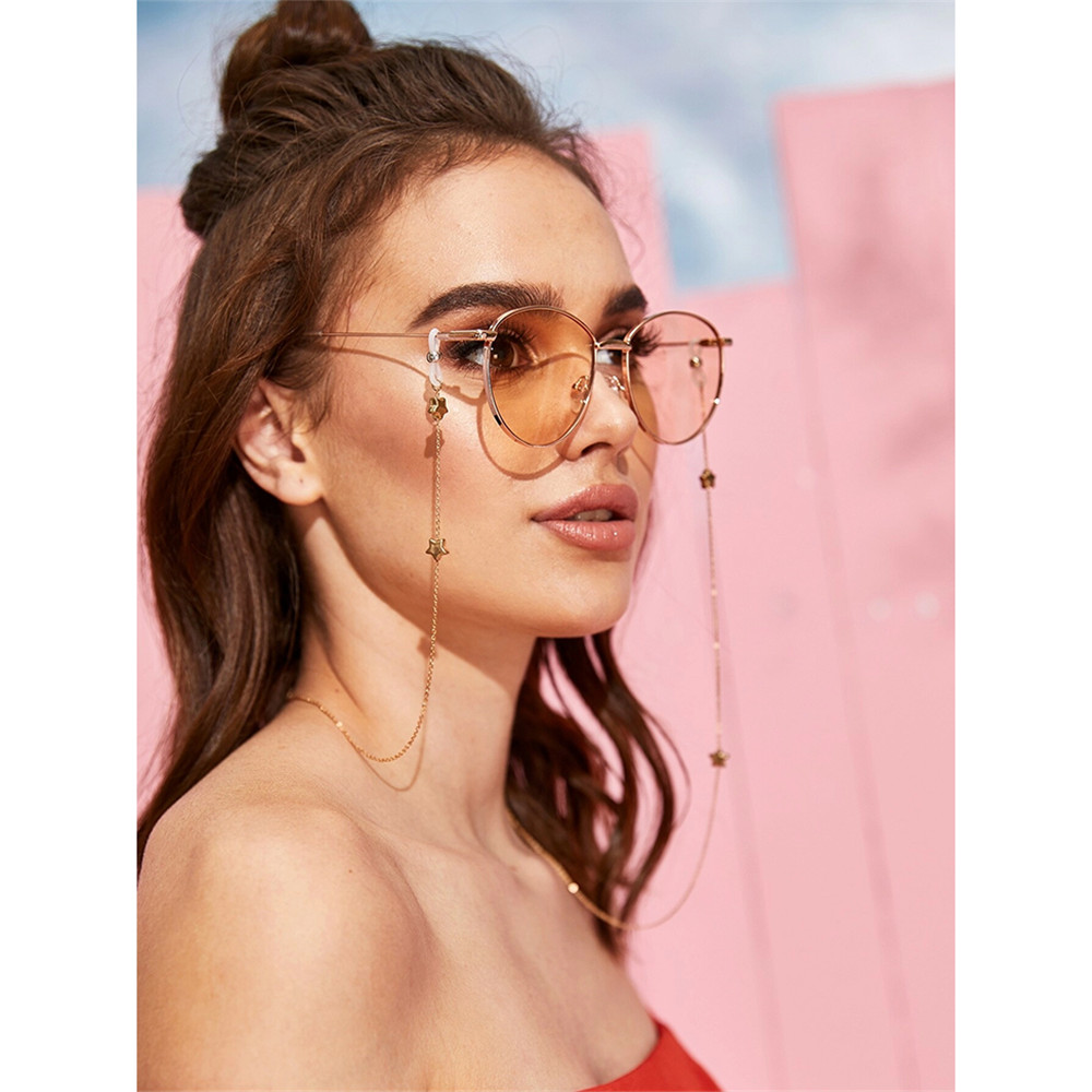 Dây xích đeo mắt kính chống trượt bằng kim loại thời trang cho nữ