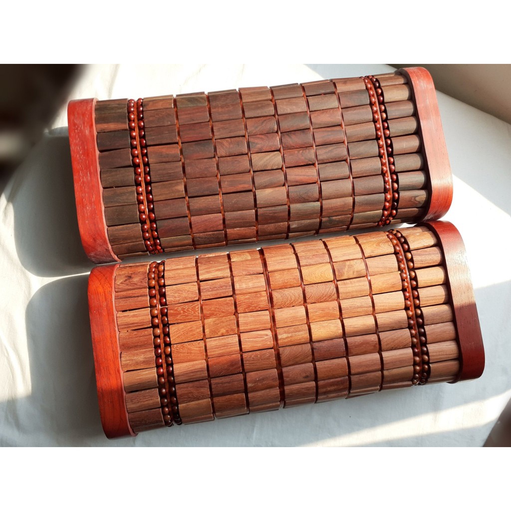 Gối điều hòa massage mặt gỗ trắc, gỗ hương cao cấp