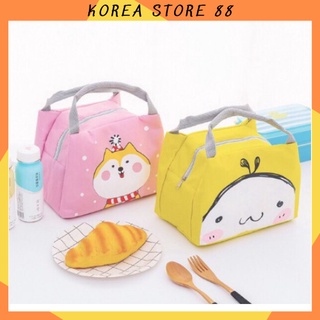 Túi giữ nhiệt nóng lạnh hình thú cute dễ thương đựng hộp cơm, thức ăn, bình nước 88218 Korea Store 88
