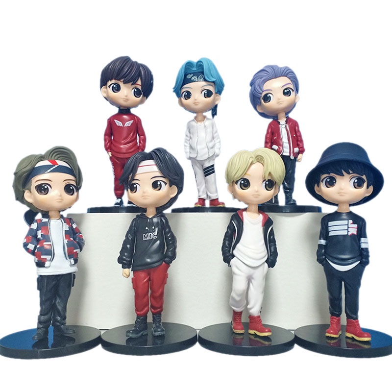 Set 7 Mô Hình Đồ Chơi Nhân Vật Trong Nhóm Nhạc Bts 15cm