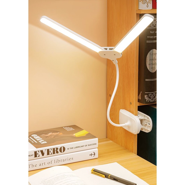Đèn LED Để Bàn Học Bàn Làm Việc KUNBE Thiết Kế Sáng Tạo Với 2 Thanh Led Rời, Lắp Đặt Linh Hoạt, Tiết Kiệm Không Gian