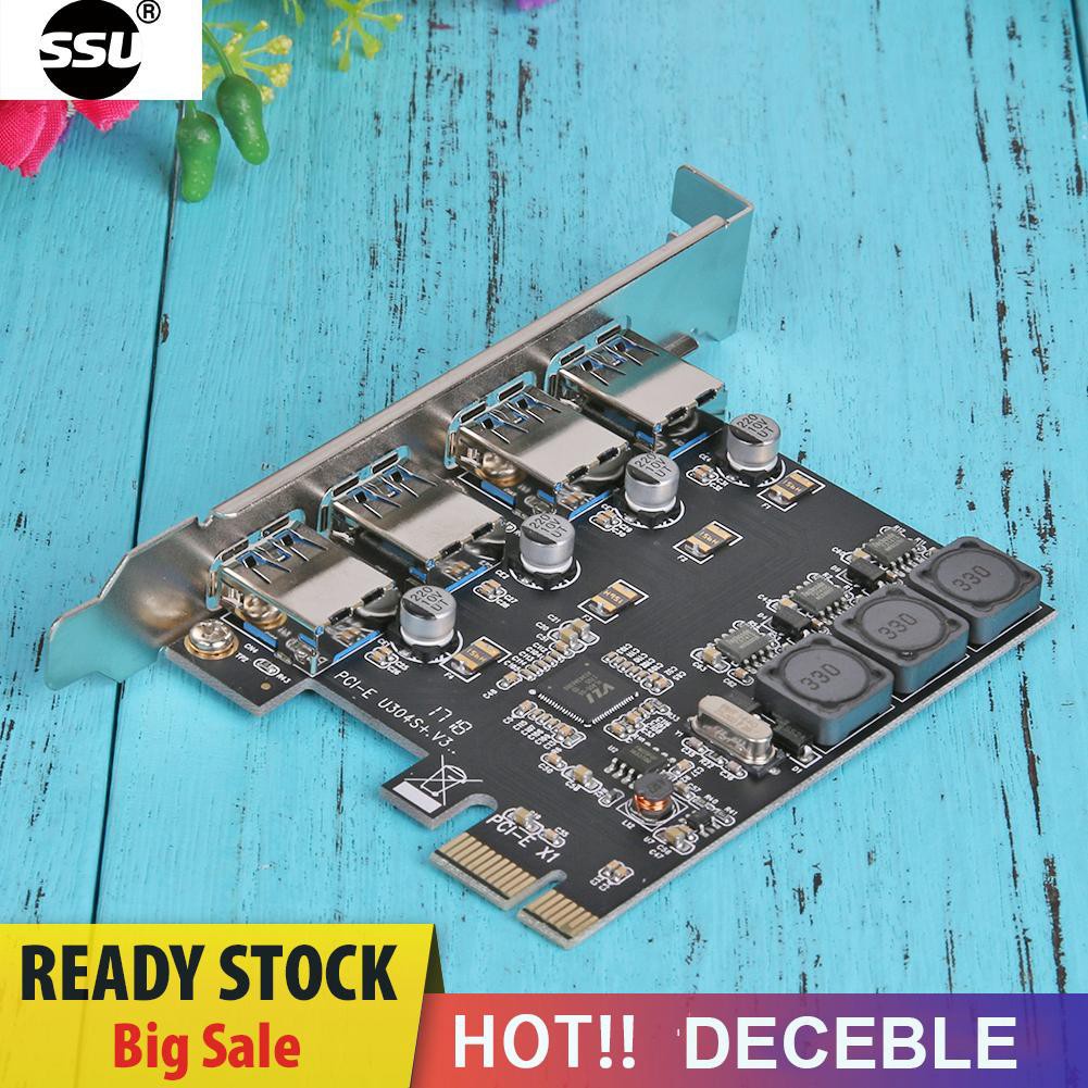 Bộ Chuyển Đổi Thẻ Pcie Mở Rộng Ssu U3V04S + 4 Cổng Usb 3.0