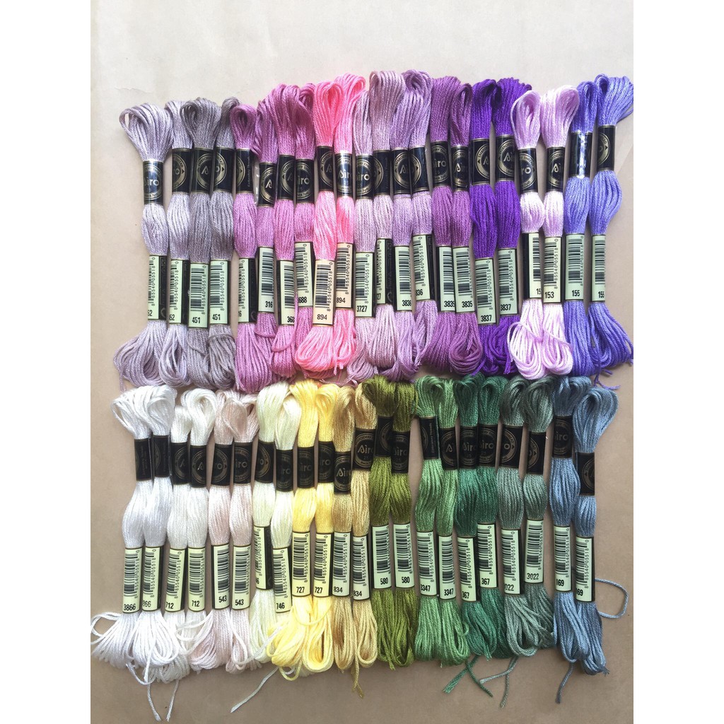 [Chọn Màu] Set 50 Màu Chỉ Thêu Airo Cotton Cao Cấp - LỘC Homeis