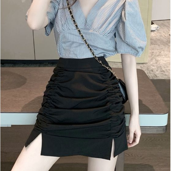 [Có ảnh thật] Chân váy sun, sẻ vạt 2 màu trắng đen Quảng Châu. Có bán kèm áo | BigBuy360 - bigbuy360.vn