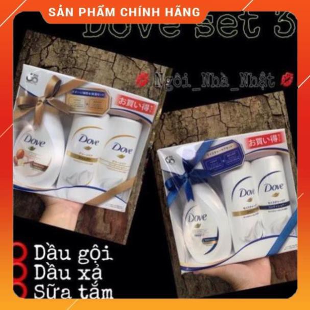 Bộ dầu gội xả tắm DOVE Set 3 Nhật Bản (Japan Domestic)