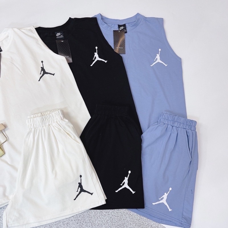 Set phông ba lỗ jor.dan nam nữ form rộng unisex chất thun co giãn áo thun ngắn tay ulzzang trơn basic  freeship
