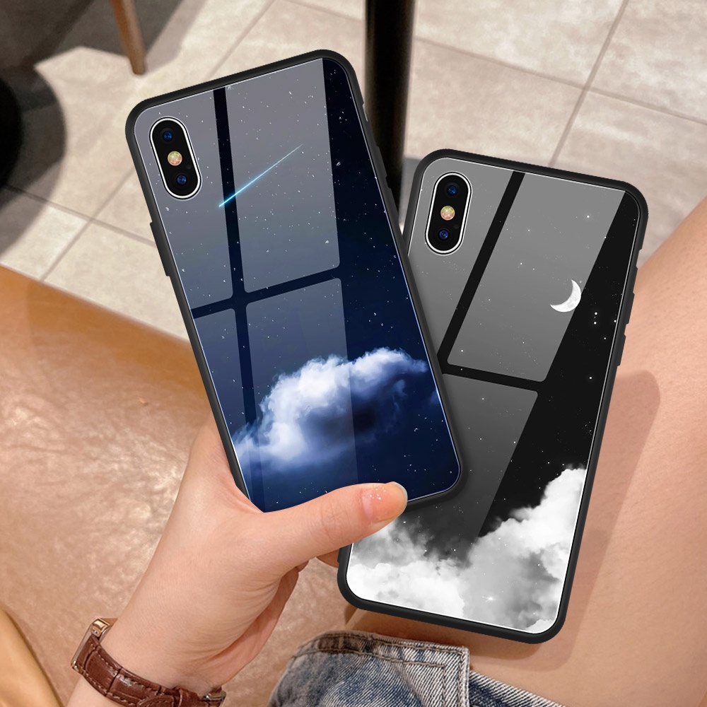 Ốp điện thoại kính họa tiết bầu trời cho XIAOMI POCO M3 X3 PRO NFC REDMI 7 8 5A 6 PRO 9T 5 7A 8A MI MIX 3 2S MI MAX MI NOTE 10 LITE POCOPHONE F1