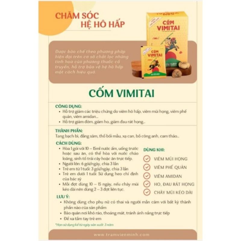 Cốm Vimitai VIÊN MINH ĐƯỜNG 20 gói nhỏ