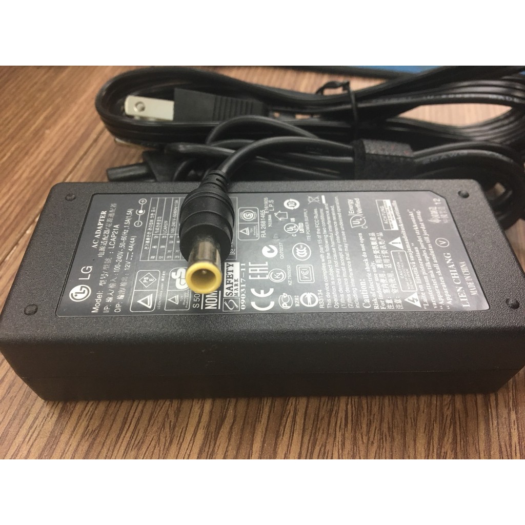 Adapter Nguồn 12V - 4A Cho Màn Hình Máy Tính LG - Kèm Dây Nguồn