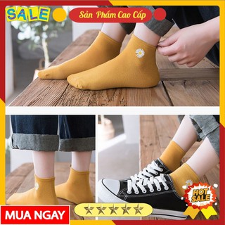 Tất hoa cúc nữ ulzzang hàn quốc , tất cổ ngắn nhiều màu sợi cotton thoáng khí thấm hút mồ hôi