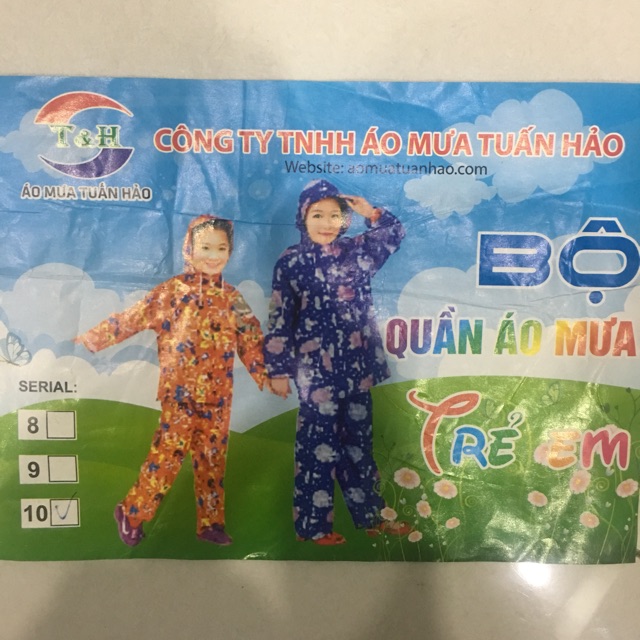 Áo mưa bộ cho bé vải dù cao cấp