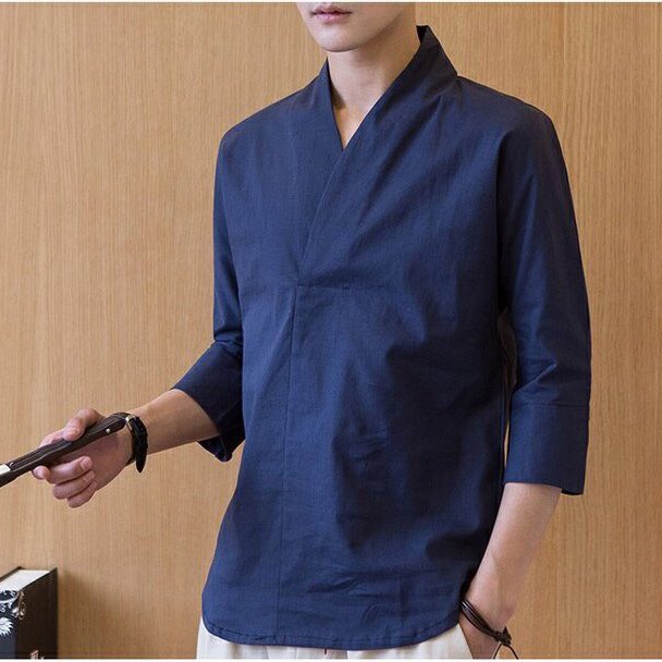 Áo Đũi Nam, Áo đũi ngắn tay cổ cách điệu, vải đẹp & mát, đơn giản tinh tế, thanh lịch | BigBuy360 - bigbuy360.vn
