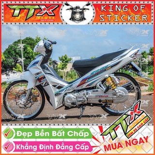 Tem Xe Sirius Trắng Tam Giác Nhỏ - Tem Sirius 110 Trắng Xám Siêu Đẹp - Mẫu Team Sirius Trắng (s019-00)