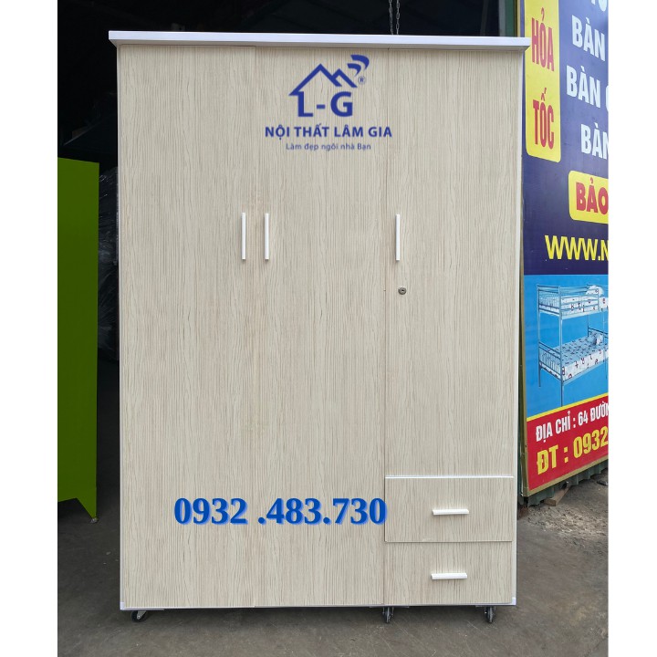 Tủ nhựa đài loan 3 cánh size lớn 1m8x1m2x47 màu kem (XEM VIDEO)