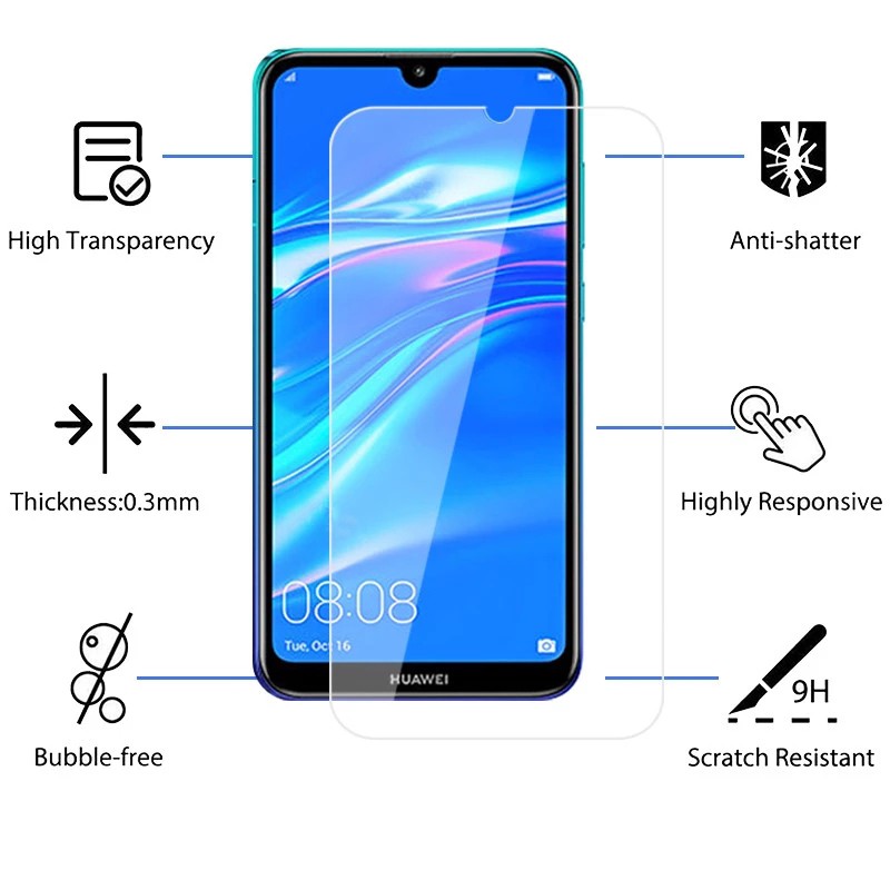 Kính Cường Lực Bảo Vệ Màn Hình Dành Cho Huawei Y9A Y9S Y7A Y8P Y8S Y7P Y9 Y7 Prime Pro P Smart 2021 2019 2018