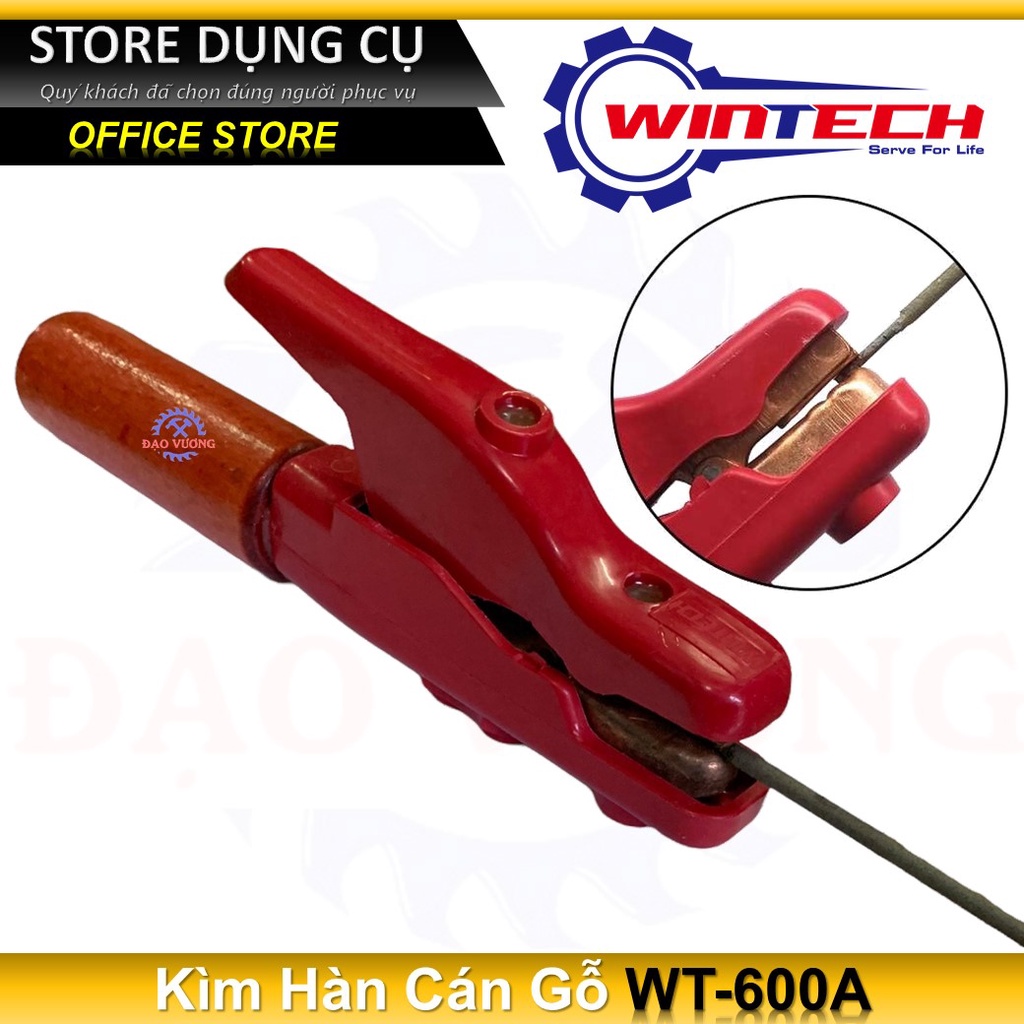 Kìm hàn cán gỗ Wintech 600A chống nóng tốt