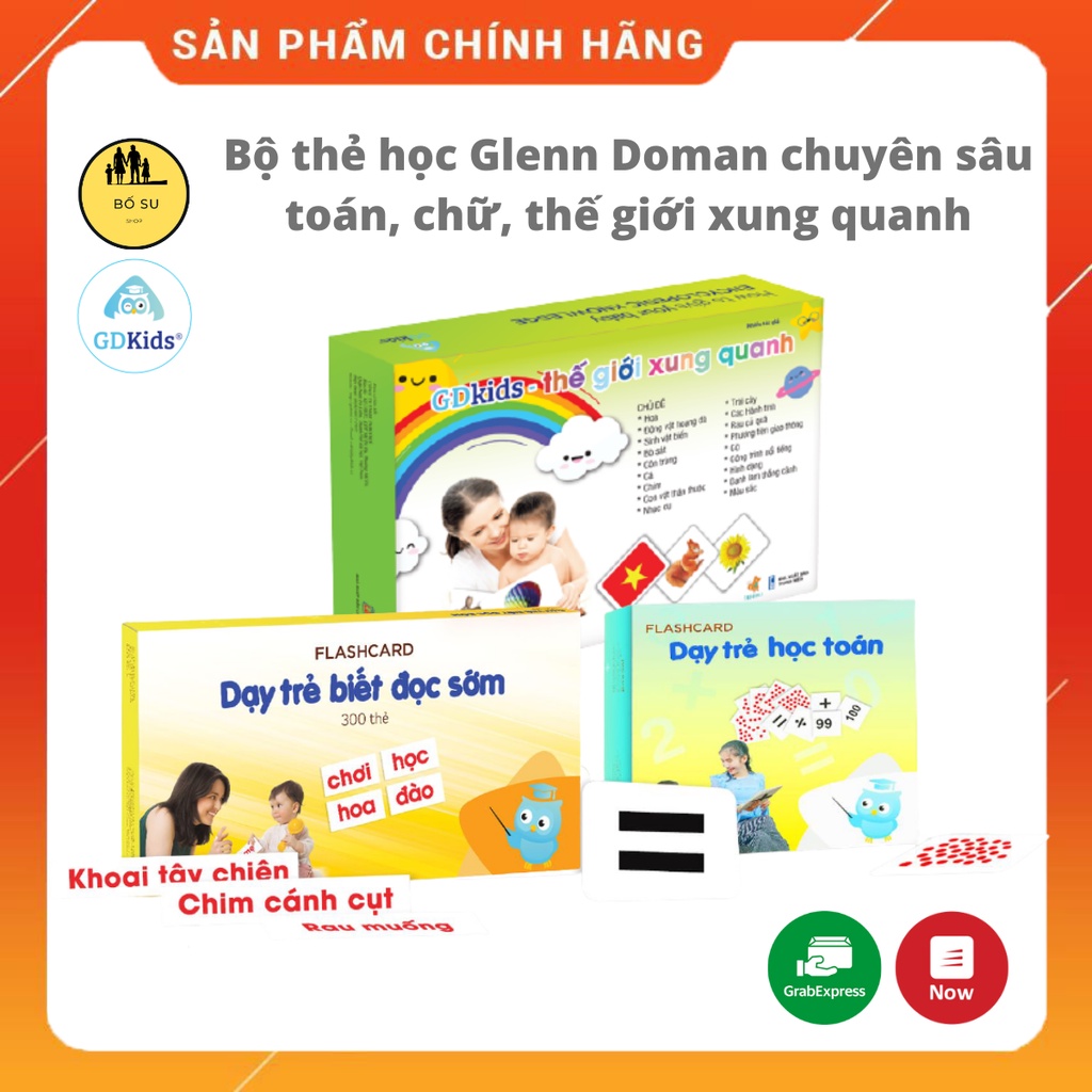Flashcard glenn doman chuyên sâu thẻ thế giới xung quanh, thẻ chữ, thẻ toán Shop Bố Su