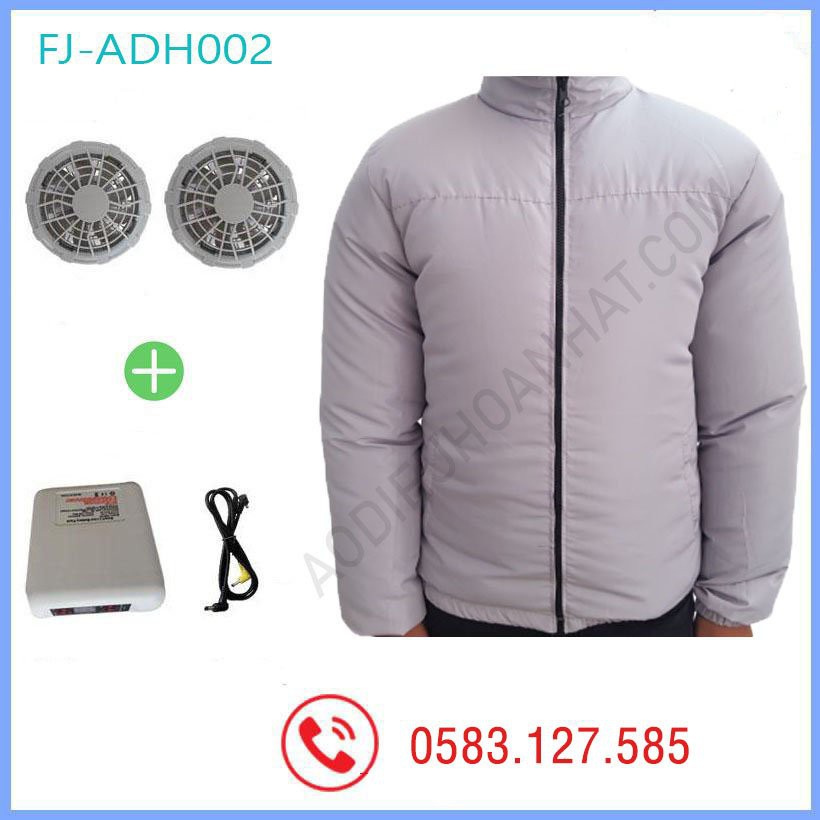 Áo điều hoà quạt gió Nhật Bản-Ghi xám | BigBuy360 - bigbuy360.vn