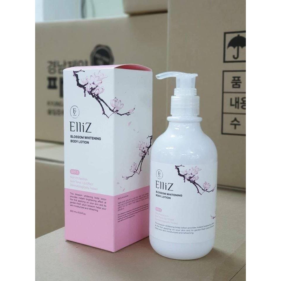 Sữa Dưỡng Thể / 𝘍𝘳𝘦𝘦𝘴𝘩𝘪𝘱 / Sữa Body Trắng Da Elliz Blossom Whitening Body Lotion 300ML Chuẩn Hàn