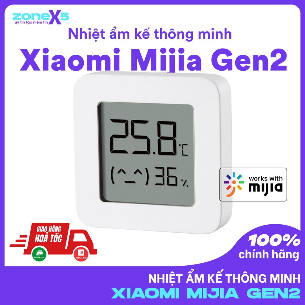 Nhiệt ẩm kế thông minh Xiaomi Mijia Gen 2, đồng bộ dữ liệu với Mi Home qua bluetooth