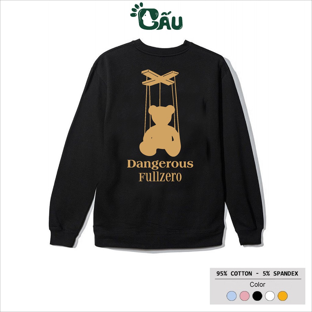 Áo sweater GẤU 194 vải thu đông co dãn, dày dặn mềm mịn form rộng phong cách Unisex - DANGERUOS