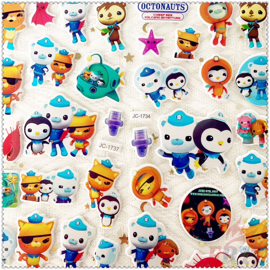 ❀ Miếng Dán Phần Thưởng Tự Làm The Octonauts Q-1 ❀ 1 Miếng Dán Bong Bóng 3D Bằng PVC Chống Nước