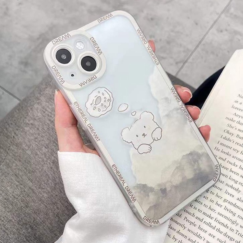 Ốp Điện Thoại Silicon Mềm Trong Suốt Hình Gấu Đám Mây Dễ Thương Cho IPhone 13/12 Pro Max Case/11/ XS/ XR/ X/ 8/ 7/ 6S/ Plus Mini