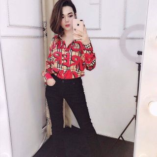 Sơ mi lụa họa tiết 3D
