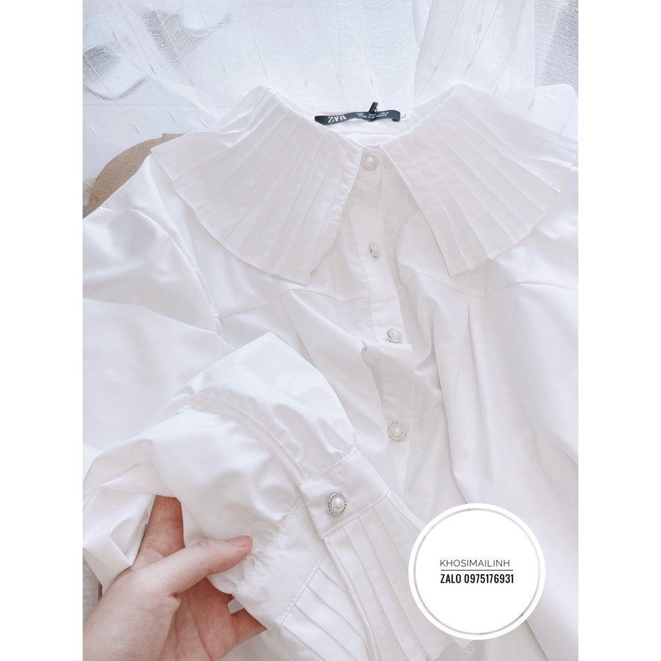 ✨BÁN SỈ✨Áo sơ mi trắng dập ly cổ cúc ngọc | BigBuy360 - bigbuy360.vn
