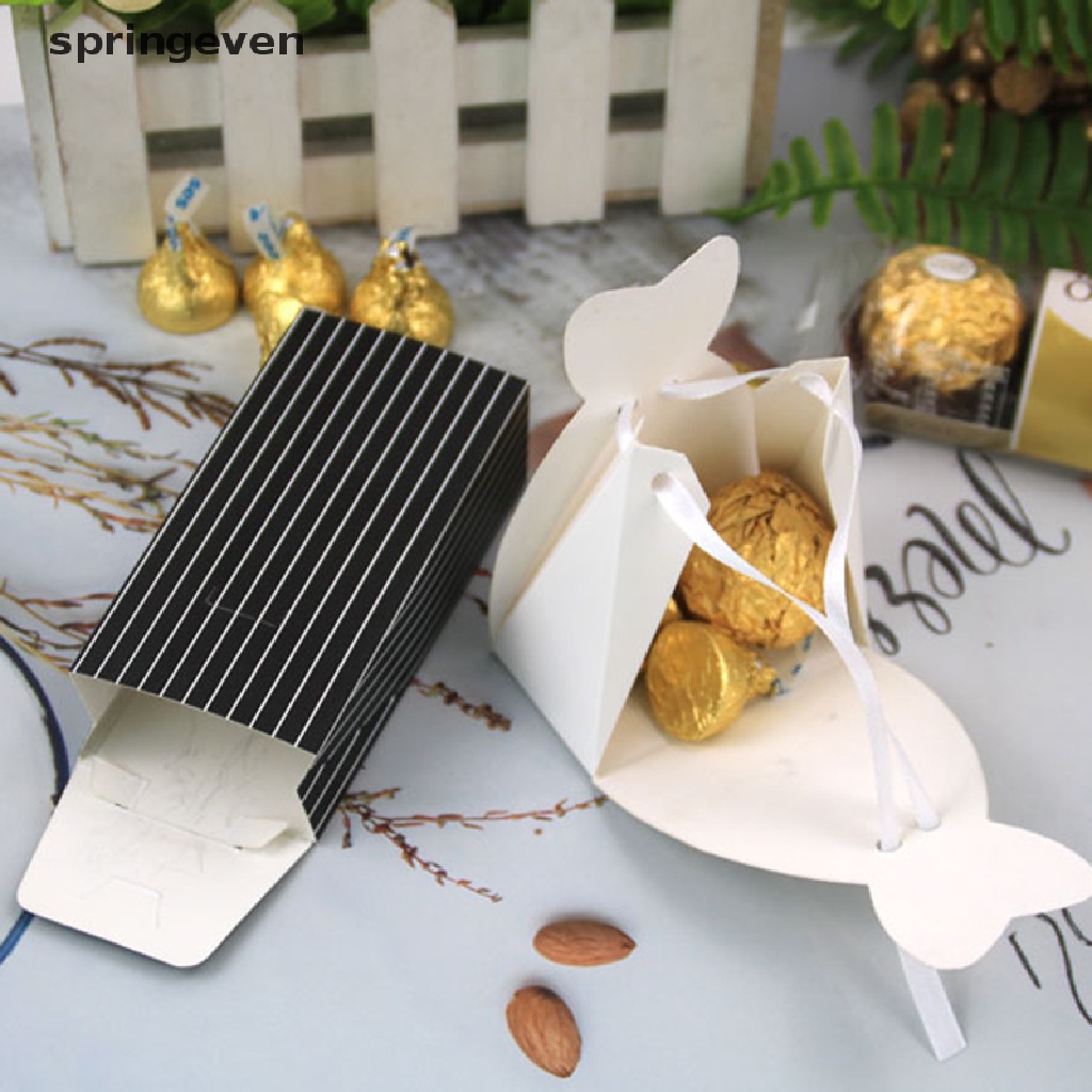 Set 20 hộp đựng kẹo hình đầm cưới cô dâu và trang phục chú rể