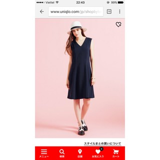 (Auth Nhật) Váy cổ tim xòe U.ni Nhật