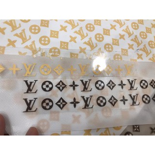 Decal họa tiết LV logo nhỏ size 1cm in giày in áo