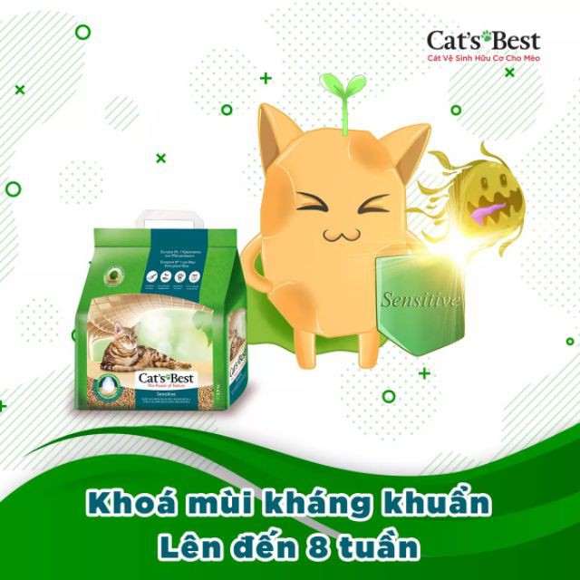 [TẶNG XÚC XÍCH] Cát vệ sinh hữu cơ cho mèo - Cat's Best Sensitive