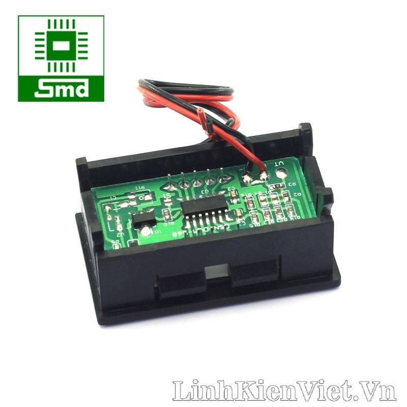 Vôn kế mini đo điện áp DC, module đo điện áp 5v-30v có vỏ (Màu đỏ)