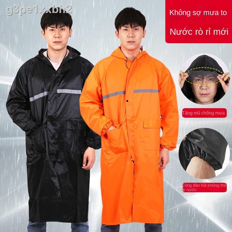 ﹍✓❖Áo mưa Dài toàn thân Chống cho Nam giới Xe máy điện Mùa hè dành Người lớn Poncho khoác một mảnh