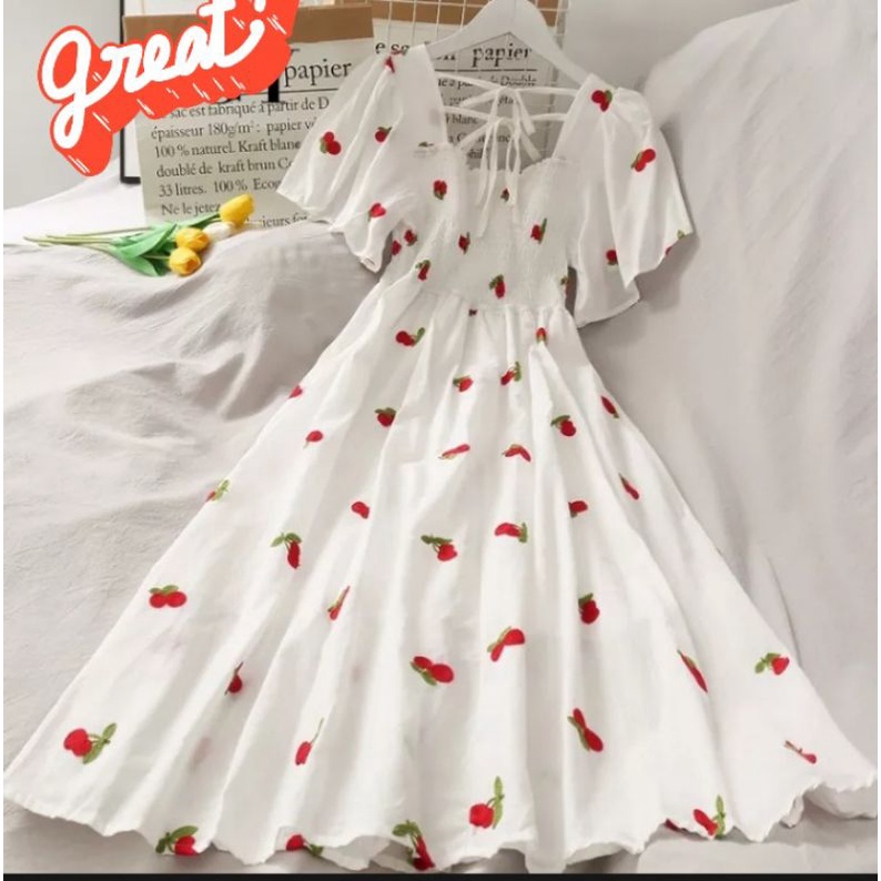 Đầm xòe dạo phố, xếp ly
