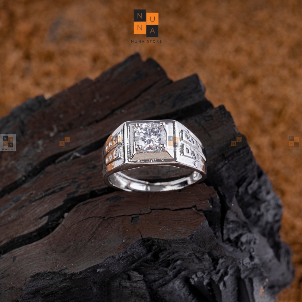 Nhẫn nam nhẫn làm từ bạc 925 có gắn đá nhân tạo thời trang DN1002