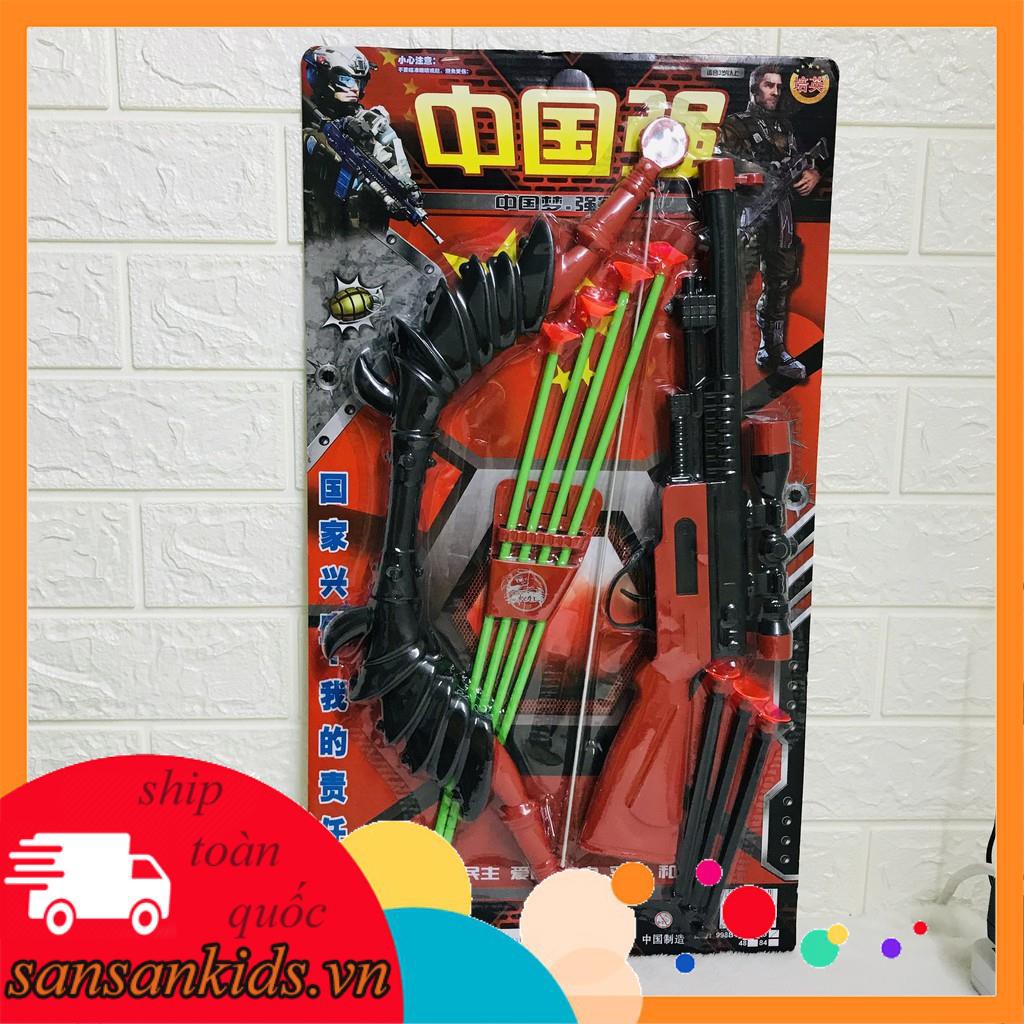 VÌ ĐỒ CHƠI BẮN CUNG KÈM SUNG CHO BÉ