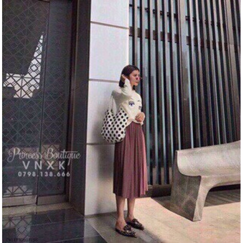 Chân váy midi ánh nhũ xếp li | BigBuy360 - bigbuy360.vn