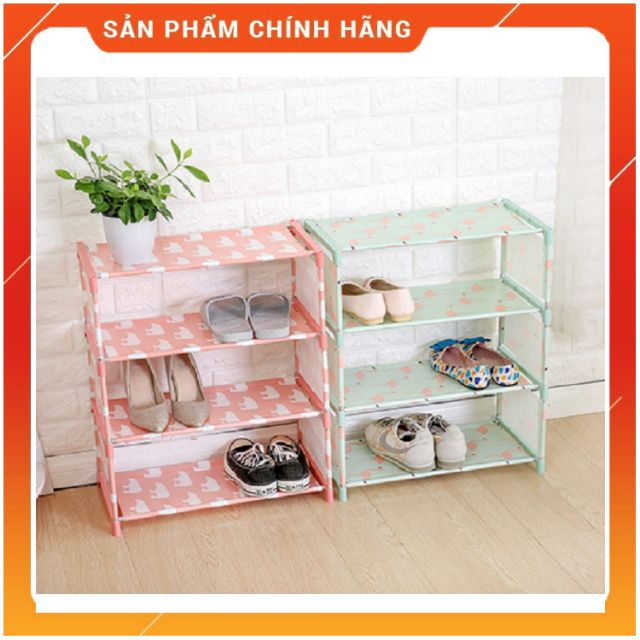 [FREESHIP] Kệ giày lắp ráp 4 tầng hoa văn nhỏ gọn