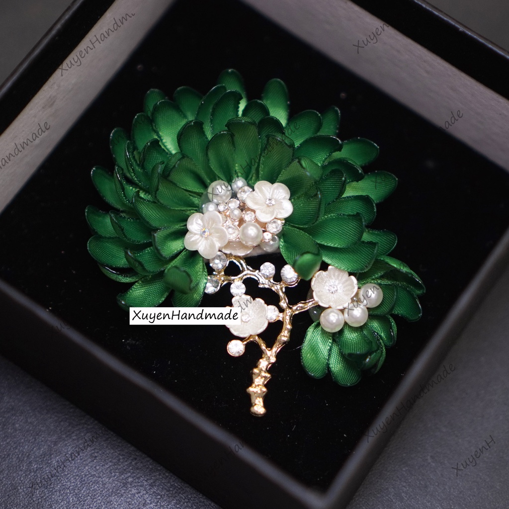 Hoa Cúc Đôi Handmade Cài Áo Cao Cấp