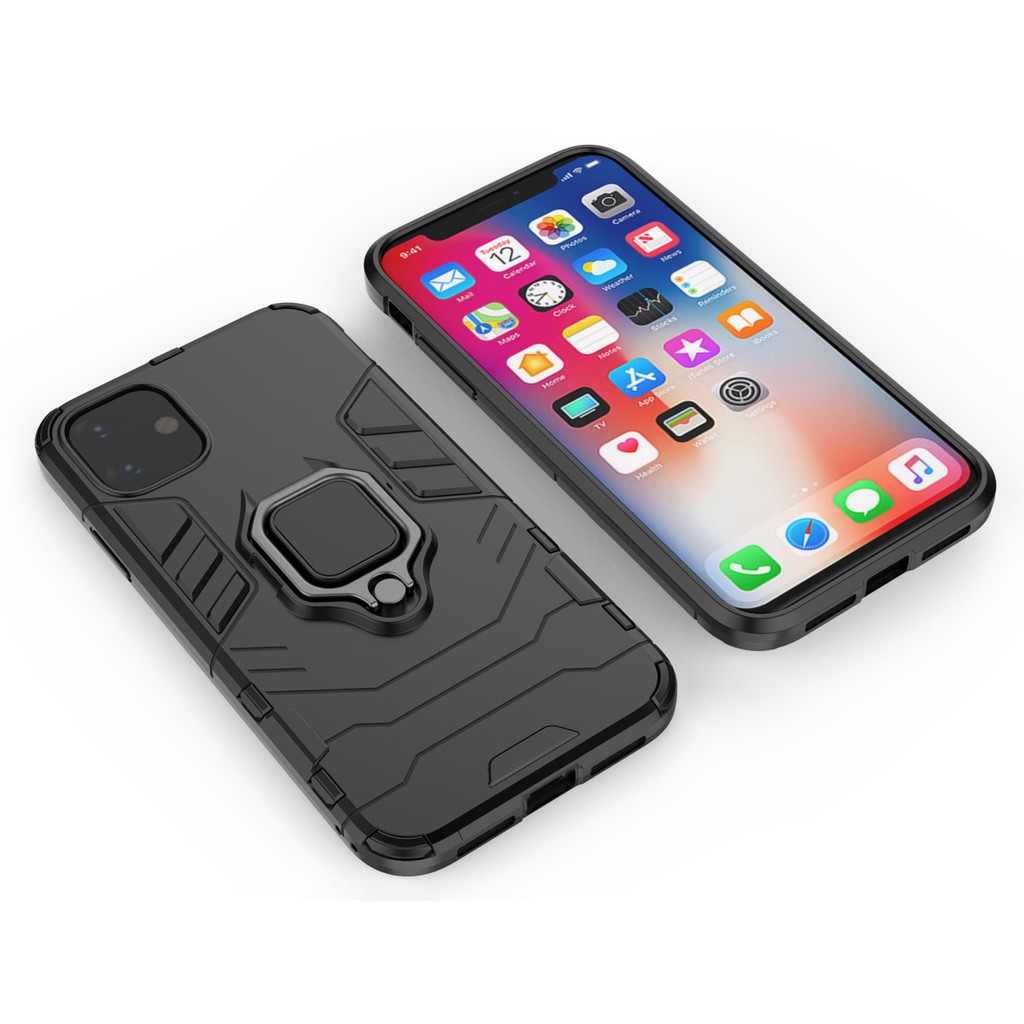 Ốp lưng Iphone 11 Ốp batman ốp ironman ốp chống sốc iphone kèm iring 360 độ chống xem video hít từ tính oto tiện lợi