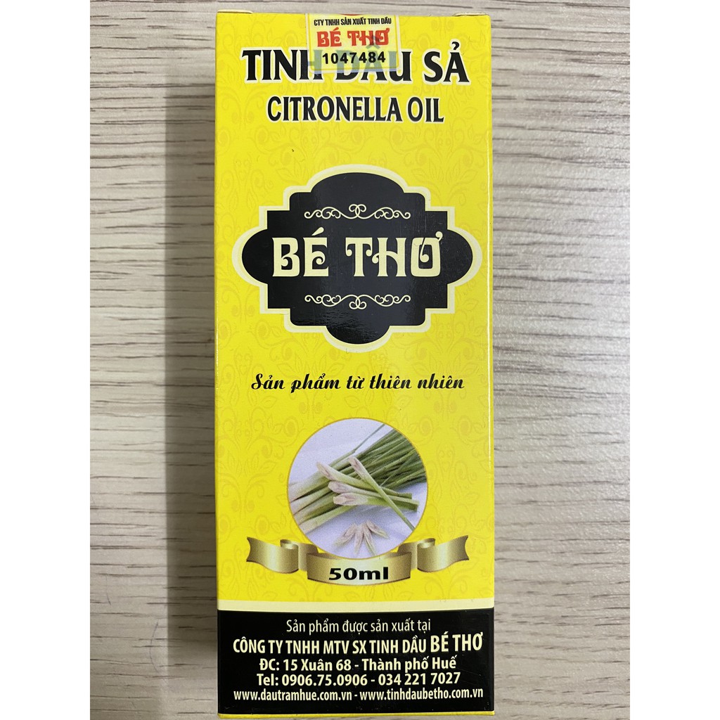 Tinh Dầu Xả Bé Thơ 50ml .Phòng Đuổi Muỗi,Xông Cảm Cúm Bôi Sát Trùng An Toàn Cho Bé