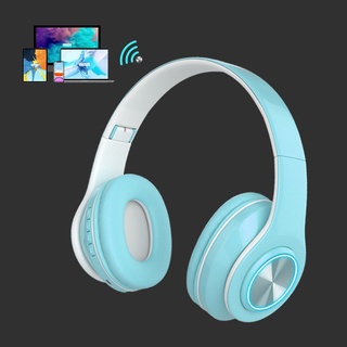 Tai Nghe Bluetooth Đèn Led Cao Cấp, Headphone Âm Thanh Sống Động,Gam màu thanh xuân, Bass Trầm Ấm Bảo Hành 1 Năm