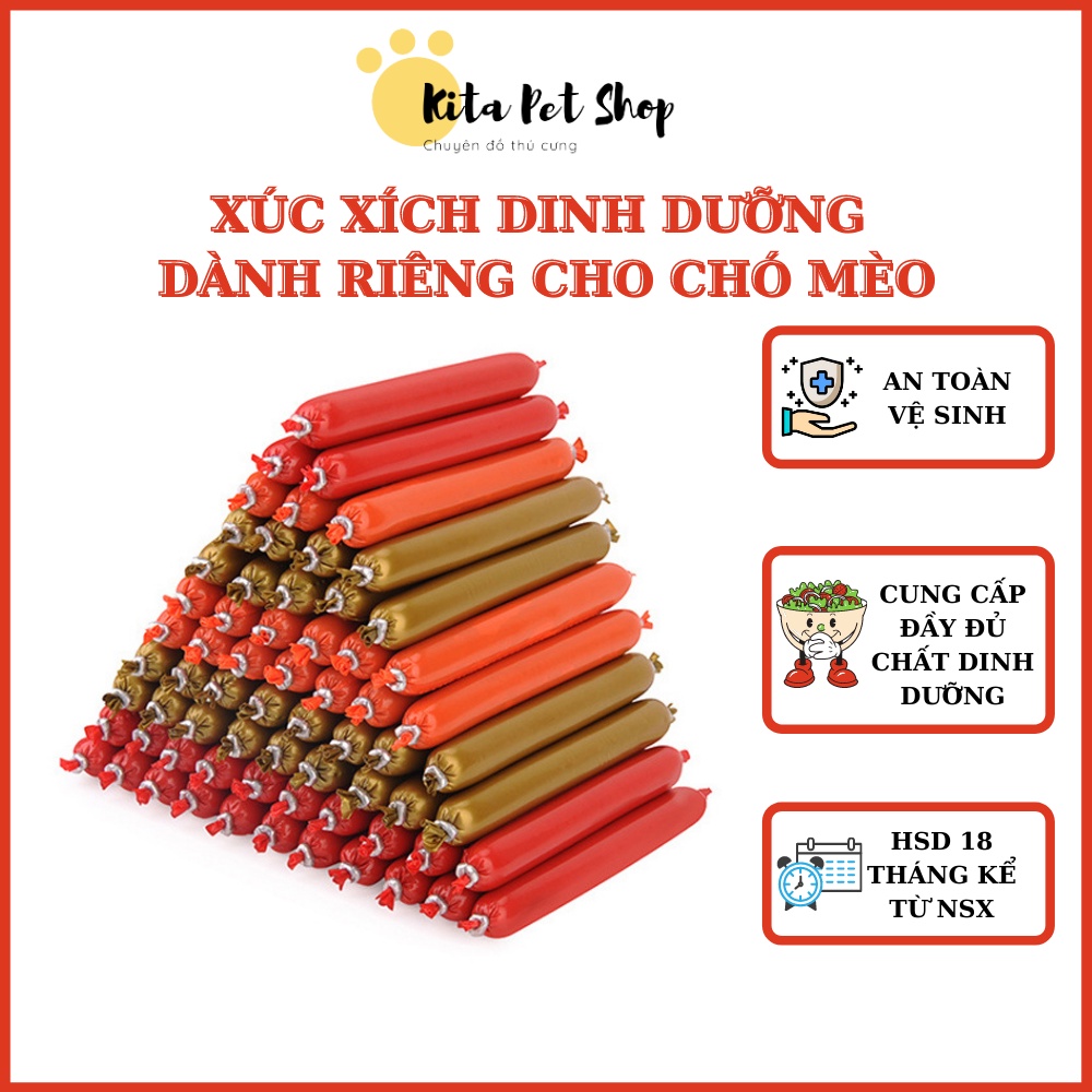 Xúc Xích Cho Chó Mèo Hamster Thú Cưng Dinh Dưỡng Giàu Vitamin, Đạm Bioline